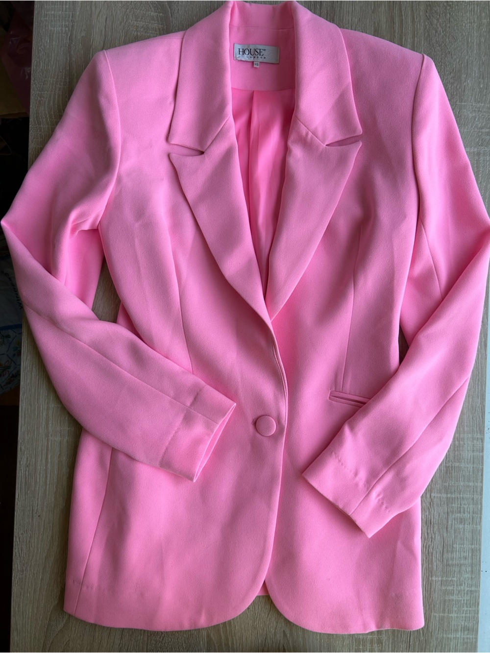 House Of CB Pink Single-Button Blazer Oversized XS